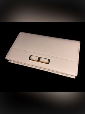Authentic vintage Cream  Salvatore Ferragamo Clutch wallet
